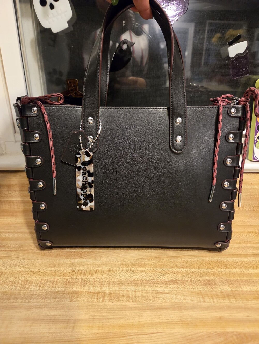 Coach "Coachtopia" Black Tote Or Crossbody W/Braided Sides & 2 Hang Tags